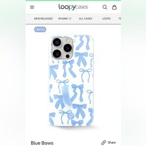 Loopy Case Blue Bows Phone Case
